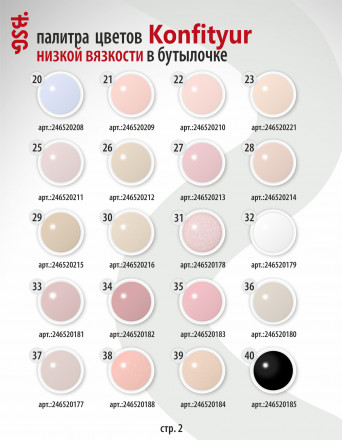 BSG   KONFITYUR во флаконе   #071   НИЗКАЯ ВЯЗКОСТЬ   20мл   Гель для моделирования средне-жидкий полупрозрачный