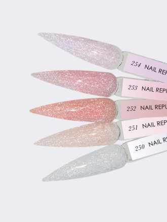 NAIL REPUBLIC   Gel NUDE FLASH   #254   15г   Гель  для моделирования средне-жидкий светоотражающий