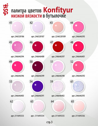 BSG   KONFITYUR во флаконе   #046   НИЗКАЯ ВЯЗКОСТЬ   20мл   Гель для моделирования средне-жидкий