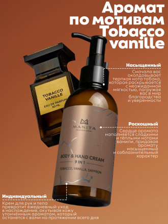 MANITA   Body&amp;Hand Cream TOBACCO,VANILLA,SAFFRON   150мл   Крем для рук и тела